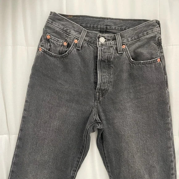 リーバイス　501 ブラック　W25×L30 90s USA製 Levi'sリーバイス 501 先染め ブラック デニムパンツ